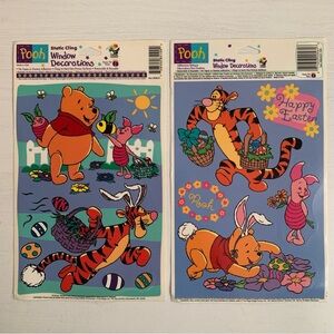 Vintage Disney Winnie the Pooh Easter Static Cling Window Decorations